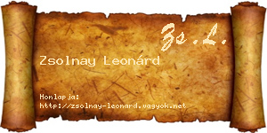 Zsolnay Leonárd névjegykártya