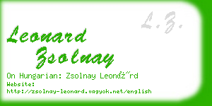 leonard zsolnay business card
